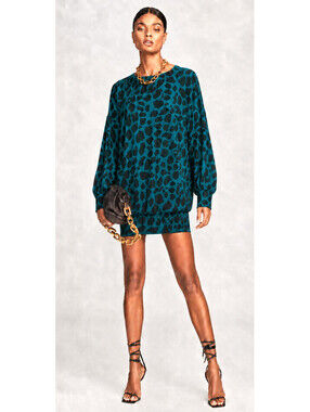 Reese Dress Diane von Furstenberg  Mini Dress Sz S Party Cocktail animal print